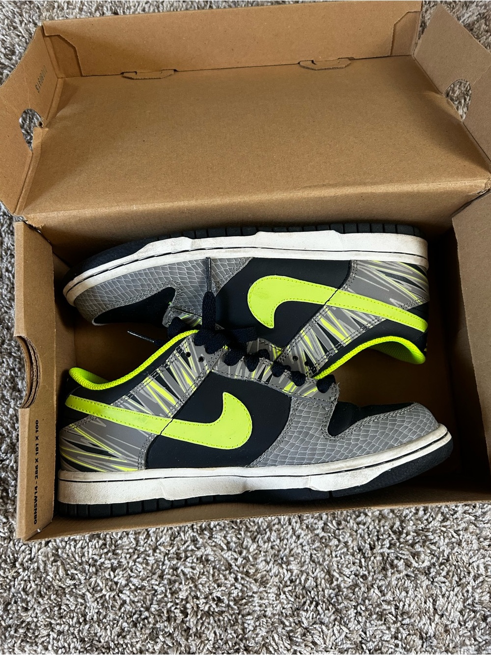 Nike dunk Low-Top Sneakers in Neon green, navy blue & Gray